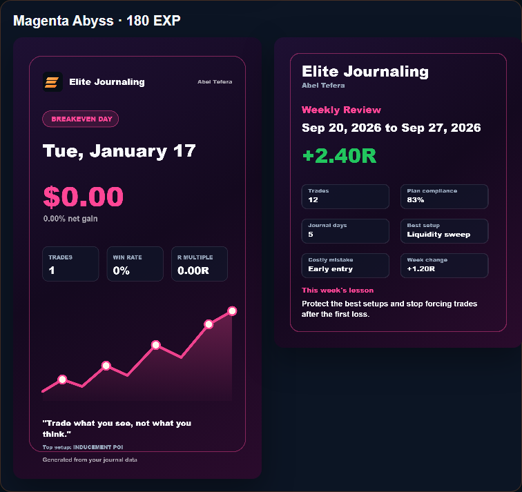 Magenta Abyss export card theme preview