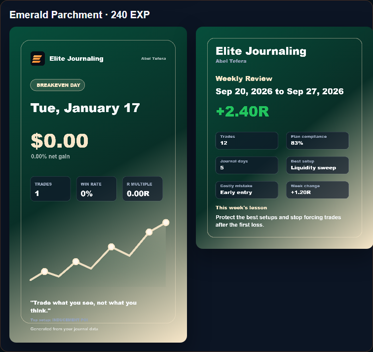 Emerald Parchment export card theme preview